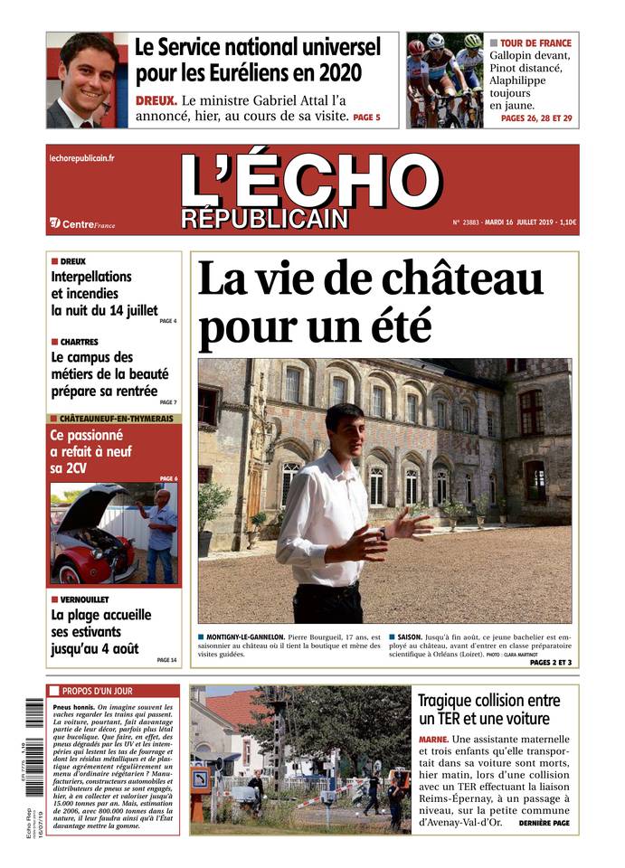 L'Écho Républicain 16 juillet 2019 Abonnement L'Écho Républicain Pas Cher avec BOUQUET INFO ePresse.fr