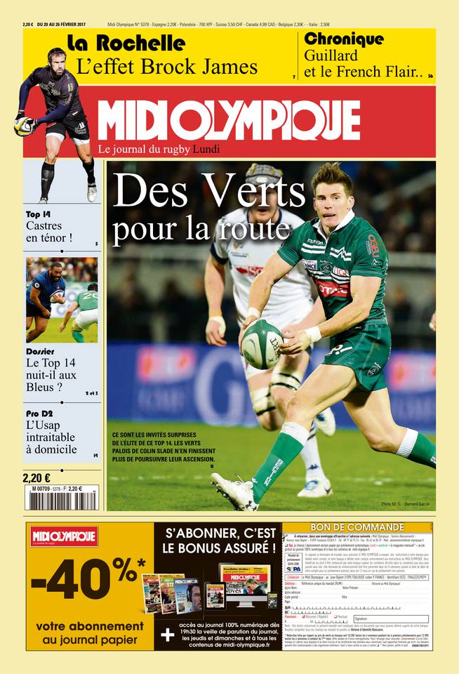 Midi Olympique Rouge 20 février 2017 Midi Olympique Rouge du 20 février 2017 à télécharger sur iPad