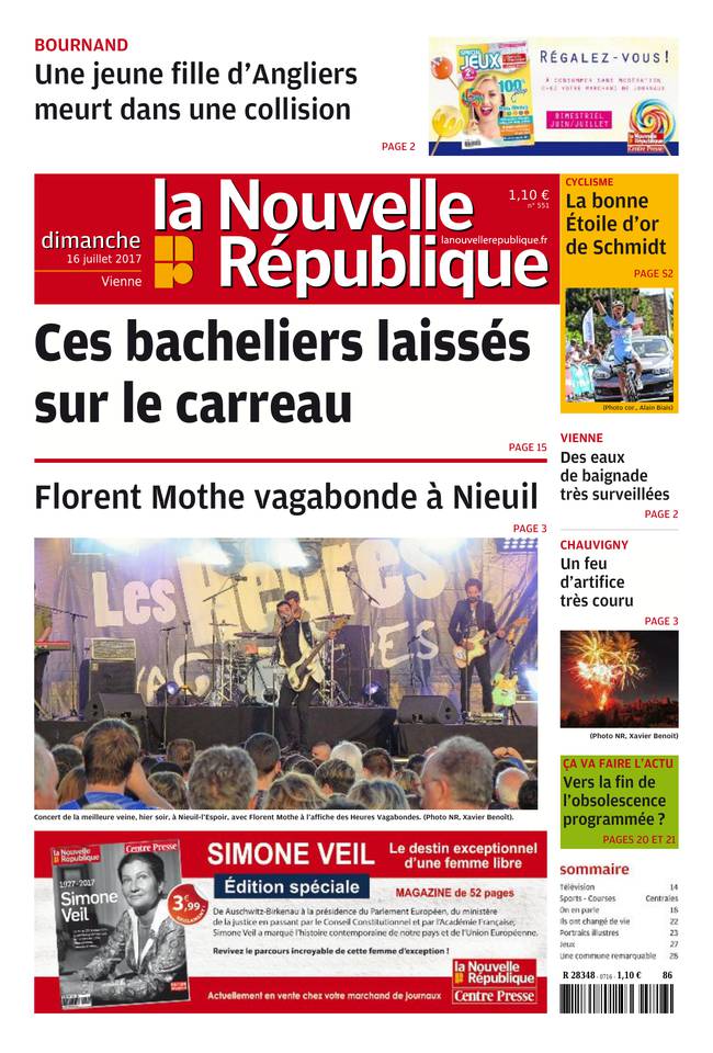 La Nouvelle République Dimanche 16 juillet 2017 Abonnement La Nouvelle République Pas Cher avec BOUQUET ePresse.fr