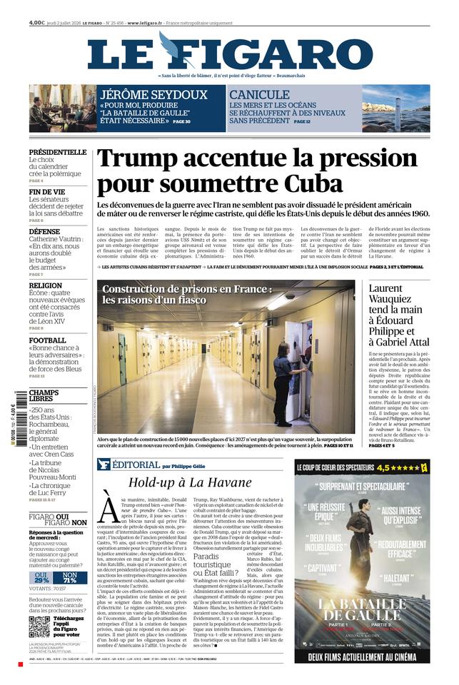 Le Figaro Une du 2 juillet 2026