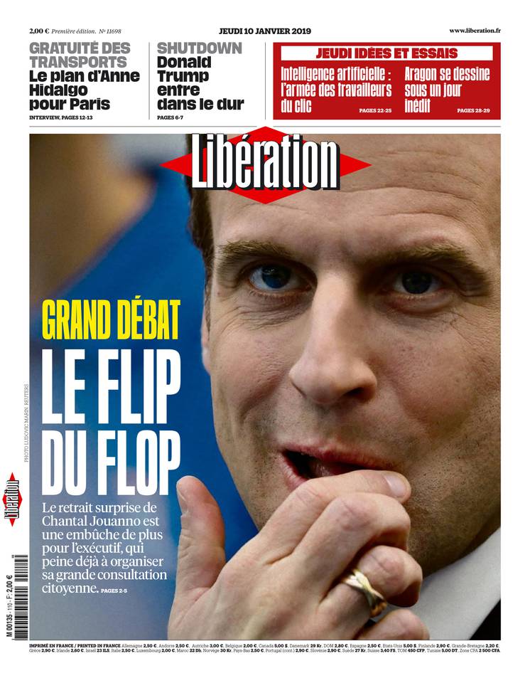 Libération 10 janvier 2019 Libération du 10 janvier 2019 à télécharger sur iPad