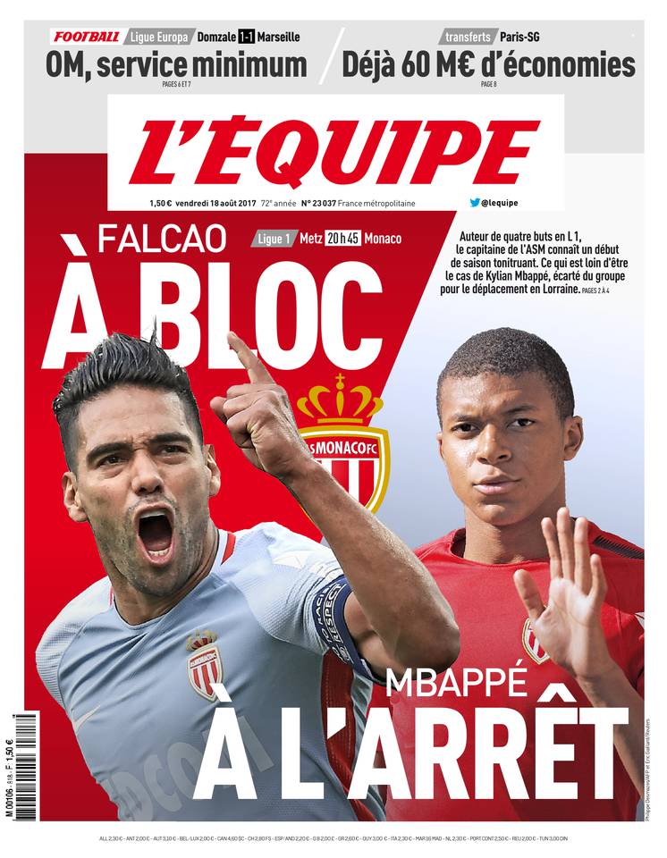 L'Équipe 18 août 2017 Abonnement à L'Équipe Pas Cher avec le BOUQUET SPORT ePresse.fr