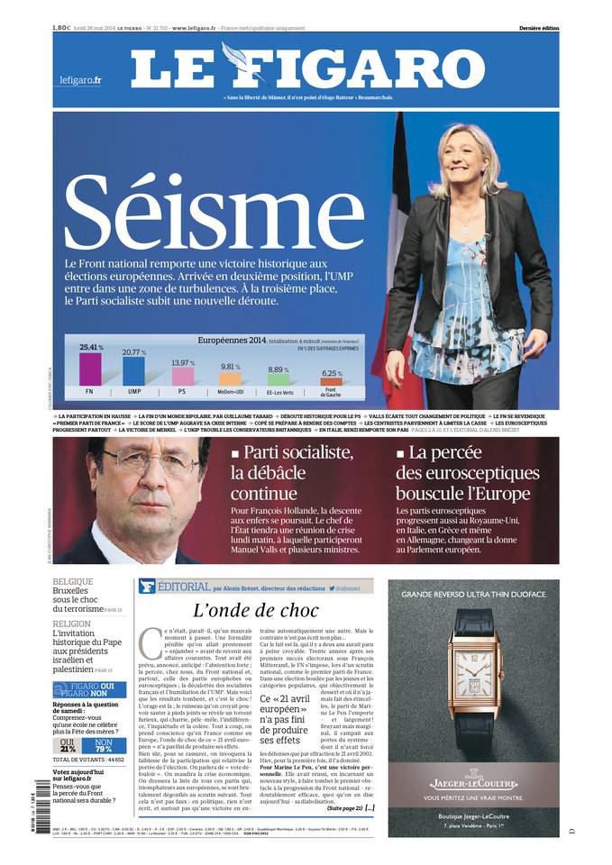 Le Figaro 26 mai 2014 Le Figaro du 26 mai 2014 à télécharger sur iPad