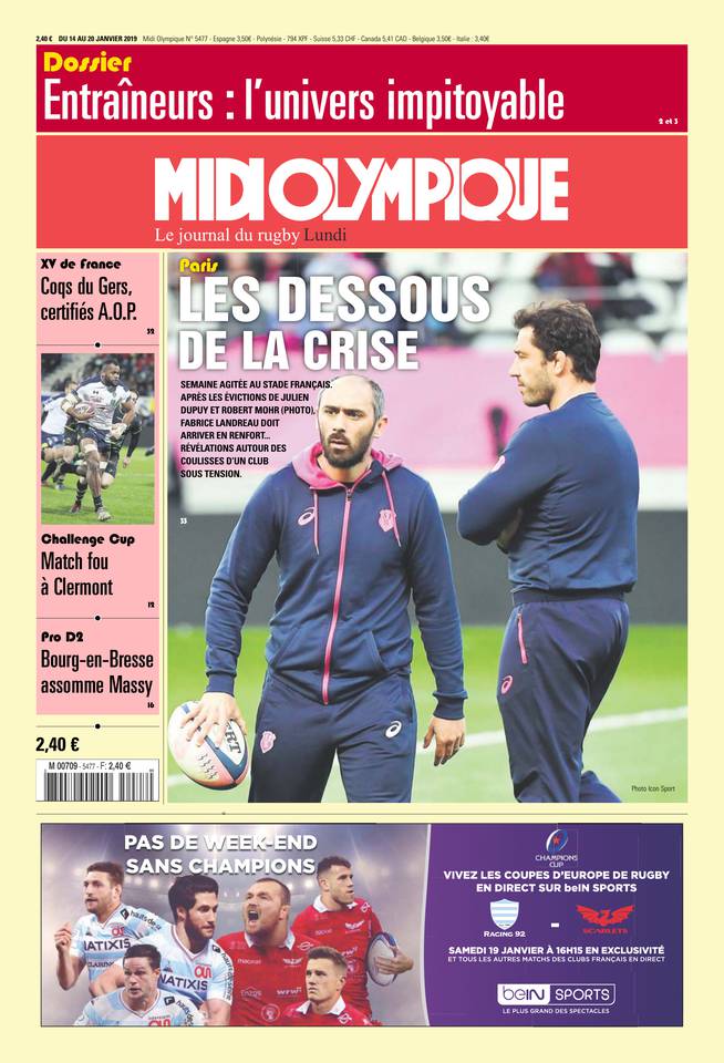 Midi Olympique Rouge 14 janvier 2019 Midi Olympique Rouge N°5477 du 14 janvier 2019 à télécharger sur iPad