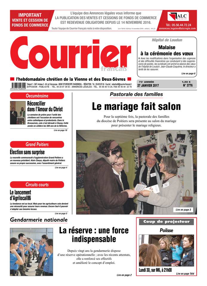 Courrier Français 27 janvier 2017 Courrier Français du 27 janvier 2017 à télécharger sur iPad