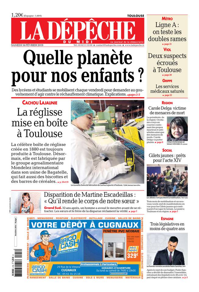 La Dépêche du Midi 16 février 2019 Abonnement à La Dépêche du Midi Pas Cher avec le BOUQUET ePresse.fr