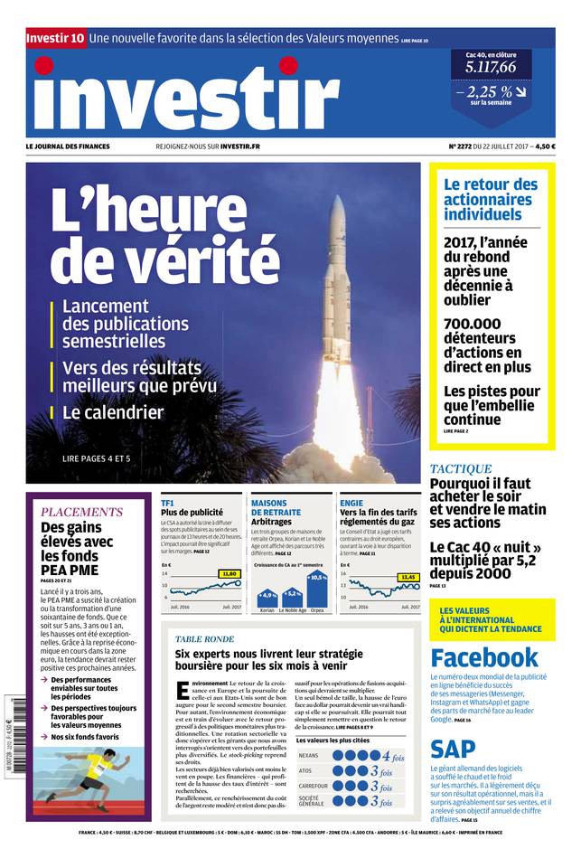 Investir 22 juillet 2017 Abonnement Investir Pas Cher avec le BOUQUET ePresse.fr