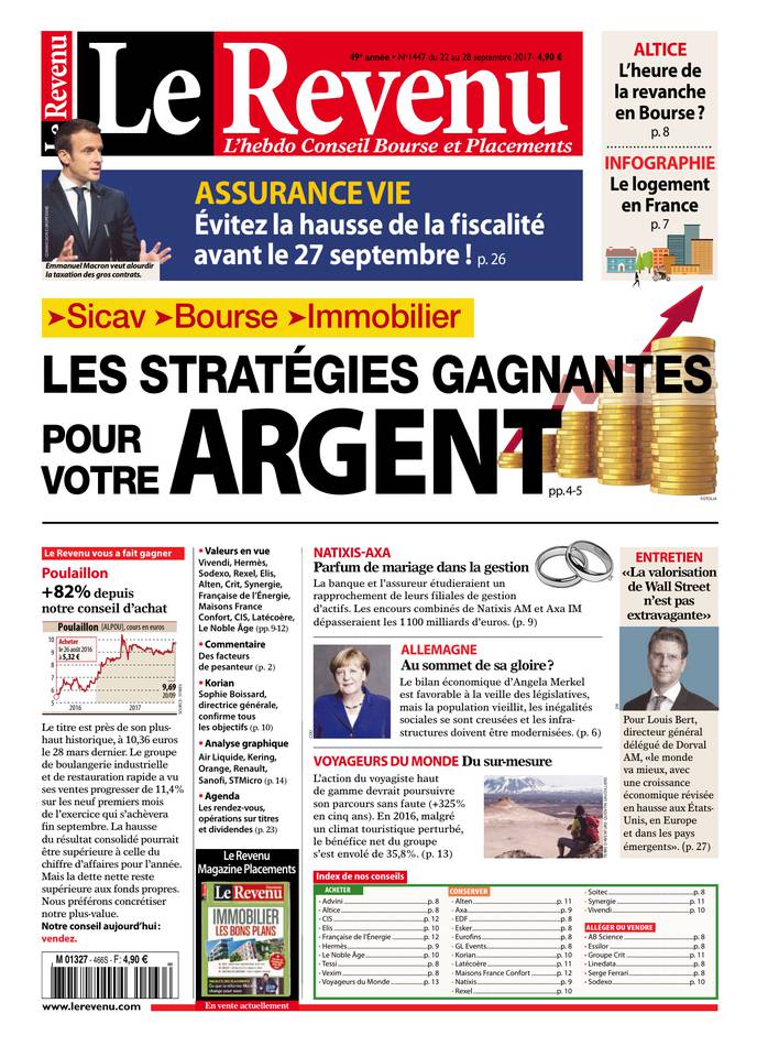 Le Revenu 21 septembre 2017 Abonnement Le Revenu Pas Cher avec le BOUQUET À LA CARTE ePresse.fr
