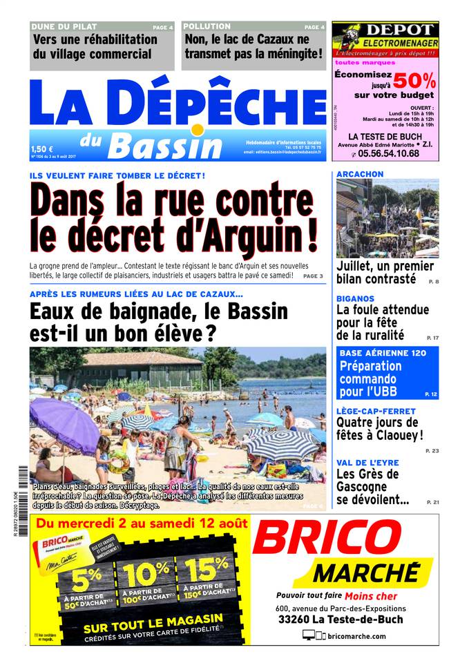 La Dépêche du Bassin 02 août 2017 La Dépêche du Bassin du 02 août 2017 à télécharger sur iPad