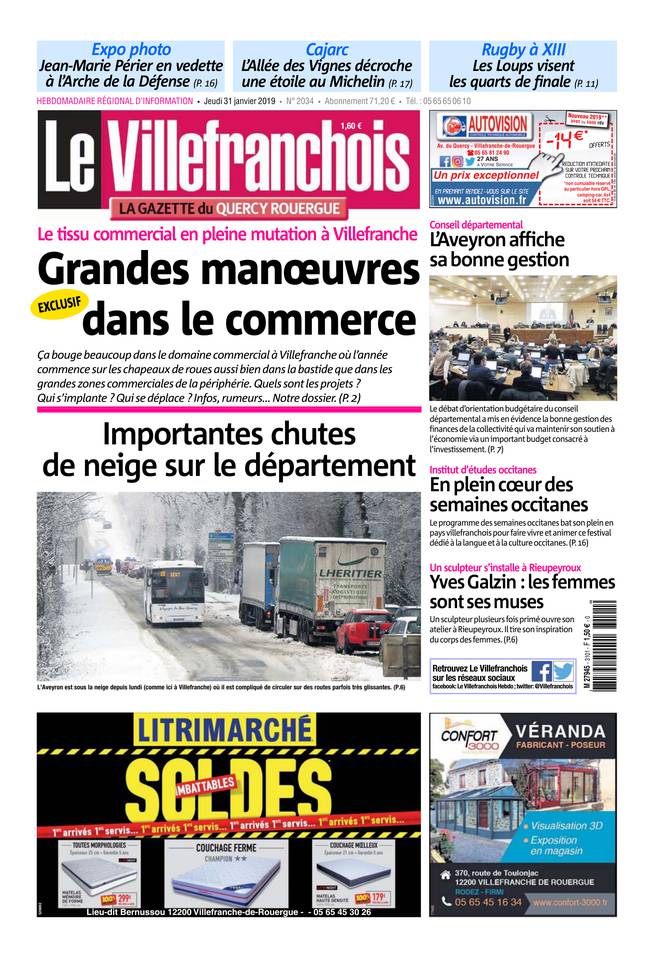 Le Villefranchois 31 janvier 2019 Le Villefranchois du 31 janvier 2019 à télécharger sur iPad