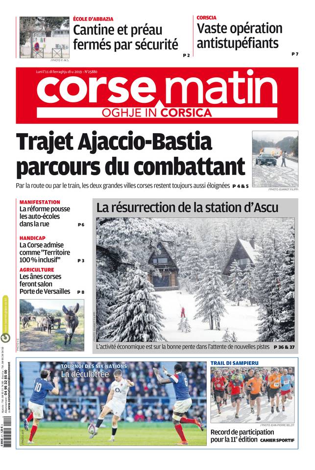 Corse Matin île 11 février 2019 Corse Matin île du 11 février 2019 à télécharger sur iPad