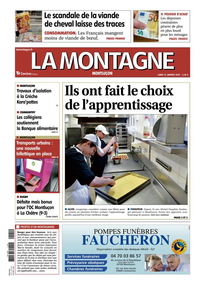 La Montagne 21 janvier 2019 Abonnement La Montagne Pas Cher avec le BOUQUET INFO ePresse.fr