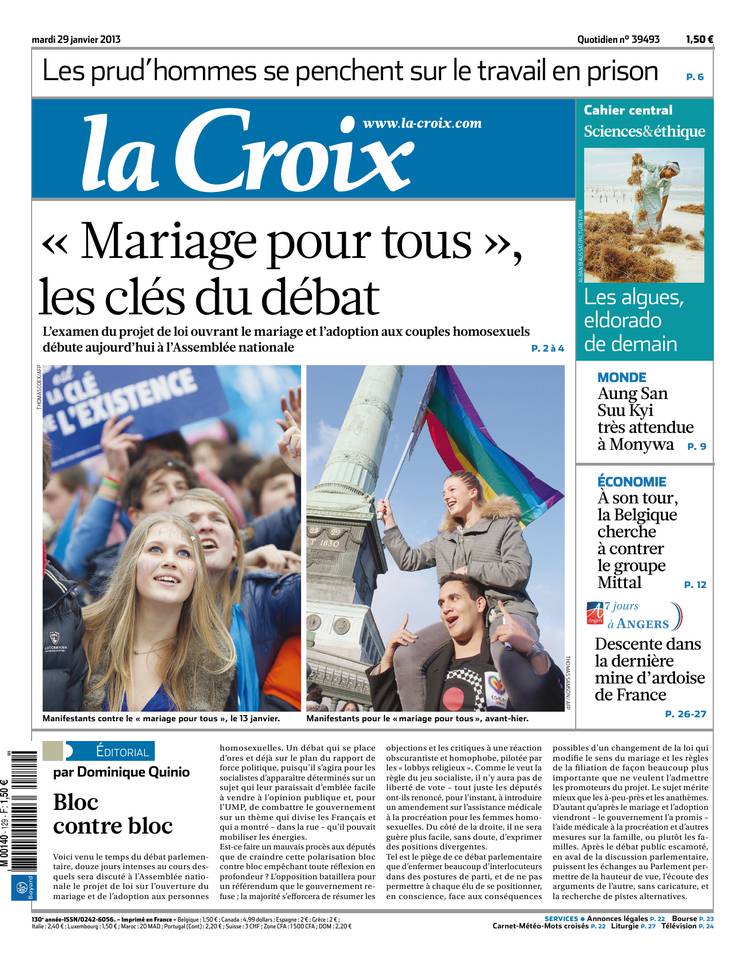 La Croix 29 janvier 2013 La Croix du 29 janvier 2013 à télécharger sur iPad