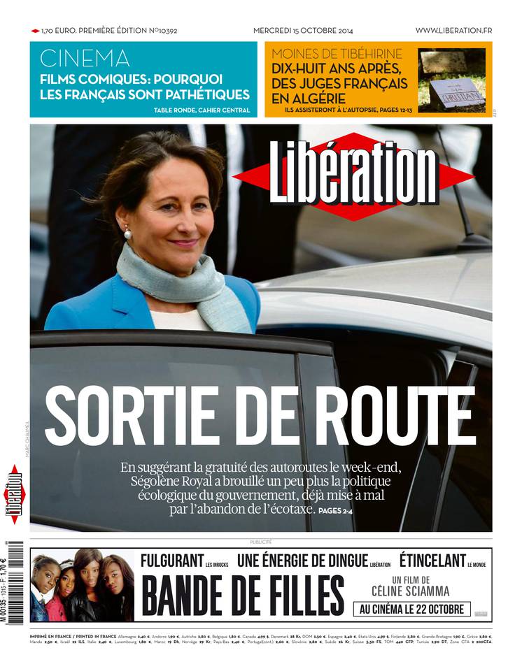 Libération 15 octobre 2014 Libération du 15 octobre 2014 à télécharger sur iPad