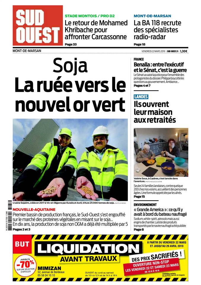 Sud Ouest 22 mars 2019 Abonnement Sud Ouest Pas Cher avec BOUQUET INFO ePresse.fr