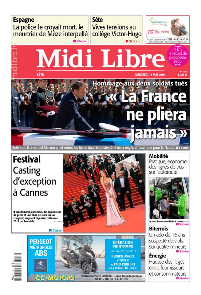 Midi Libre 15 mai 2019 Midi Libre du 15 mai 2019 à télécharger sur iPad