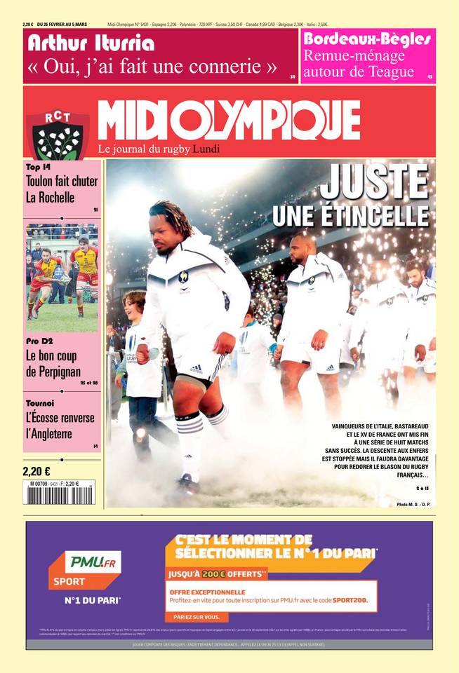 Midi Olympique Rouge 26 février 2018 Midi Olympique Rouge N°5431 du 26 février 2018 à télécharger sur iPad