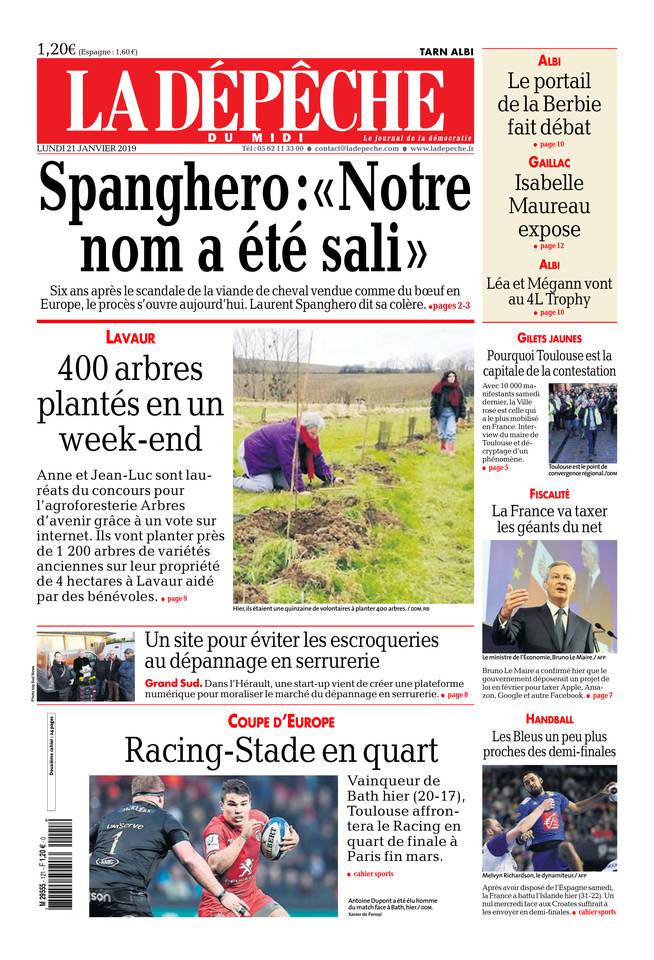 La Dépêche du Midi 21 janvier 2019 Abonnement à La Dépêche du Midi Pas Cher avec le BOUQUET ePresse.fr
