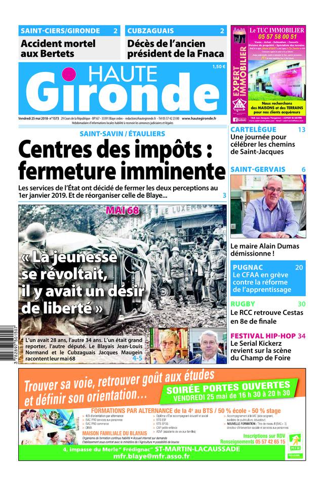 Haute Gironde 25 mai 2018 Abonnement Haute Gironde Pas Cher avec BOUQUET INFO ePresse.fr