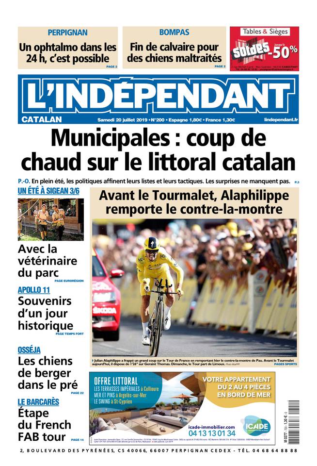 L'Indépendant 20 juillet 2019 Abonnement L’Indépendant Pas Cher avec BOUQUET INFO ePresse.fr