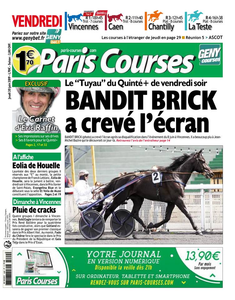 Paris Courses 20 juin 2019 Abonnement Paris Courses Pas Cher avec le BOUQUET ePresse.fr