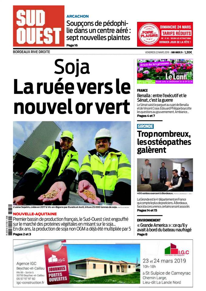 Sud Ouest 22 mars 2019 Abonnement Sud Ouest Pas Cher avec BOUQUET INFO ePresse.fr