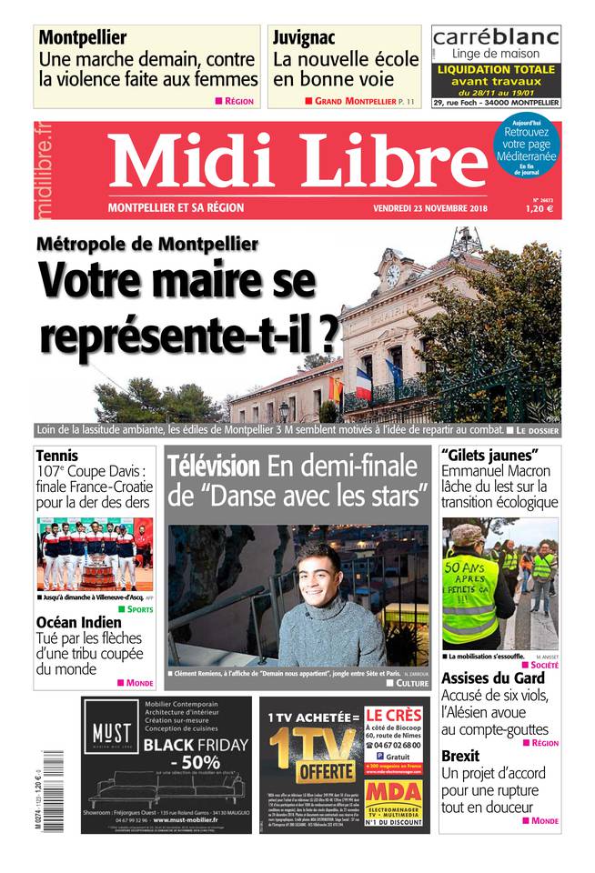 Midi Libre 23 novembre 2018 Midi Libre du 23 novembre 2018 à télécharger sur iPad