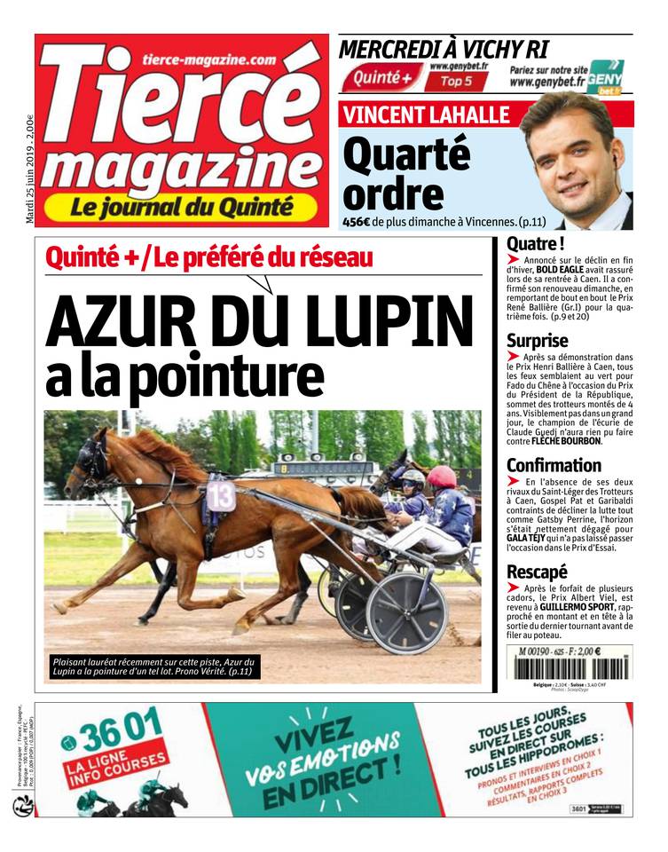 Tiercé Magazine 25 juin 2019 Abonnement Tiercé Mag Pas Cher avec le BOUQUET ePresse.fr