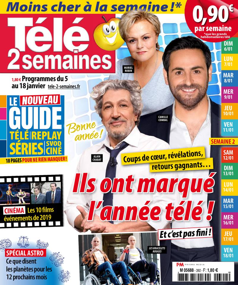 Télé 2 Semaines 31 décembre 2018 Télé 2 Semaines N°392 du 31 décembre 2018 à télécharger sur iPad