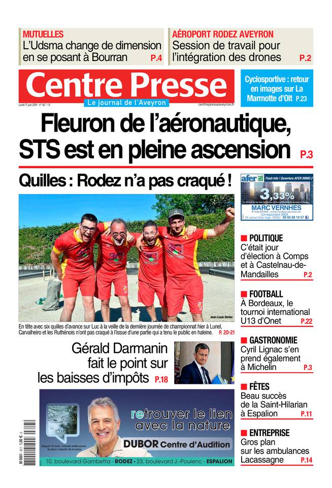 Centre Presse Aveyron 17 juin 2019 Abonnement Centre Presse Aveyron Pas Cher avec BOUQUET ePresse.fr