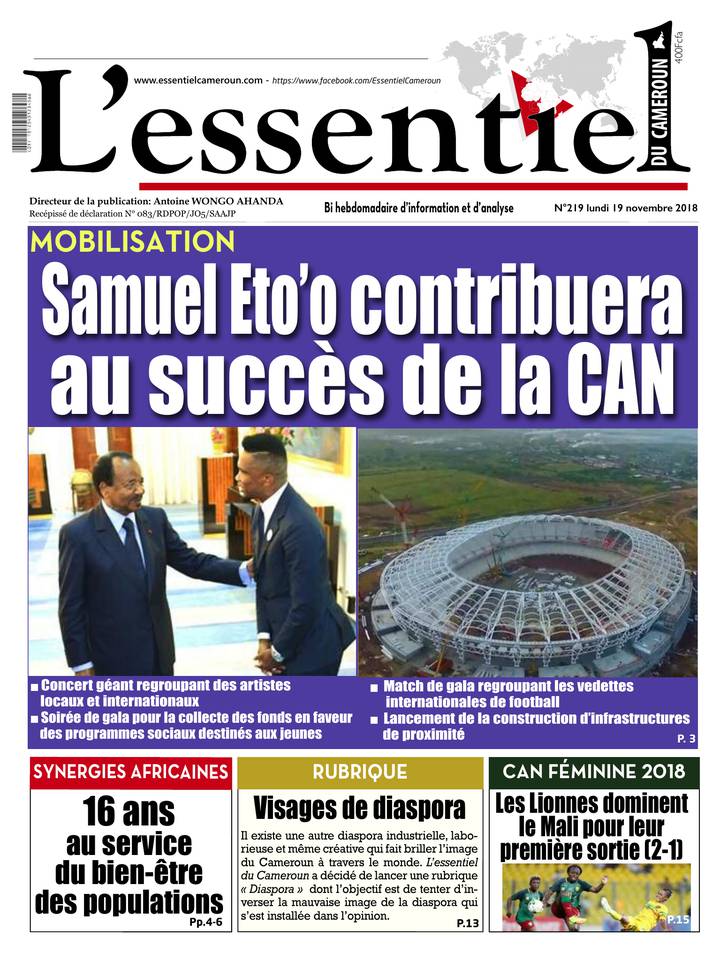 L'essentiel du Cameroun 19 novembre 2018 L'essentiel du Cameroun du 19 novembre 2018