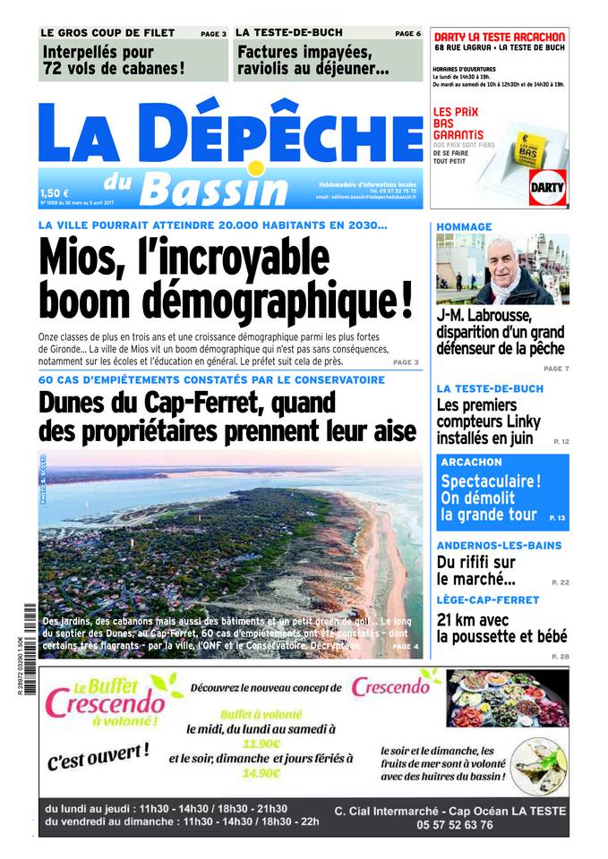 La Dépêche du Bassin 29 mars 2017 La Dépêche du Bassin du 29 mars 2017 à télécharger sur iPad