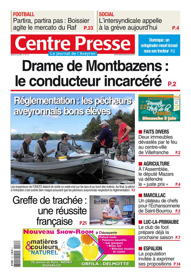Centre Presse Aveyron 22 mai 2018 Abonnement Centre Presse Aveyron Pas Cher avec BOUQUET ePresse.fr