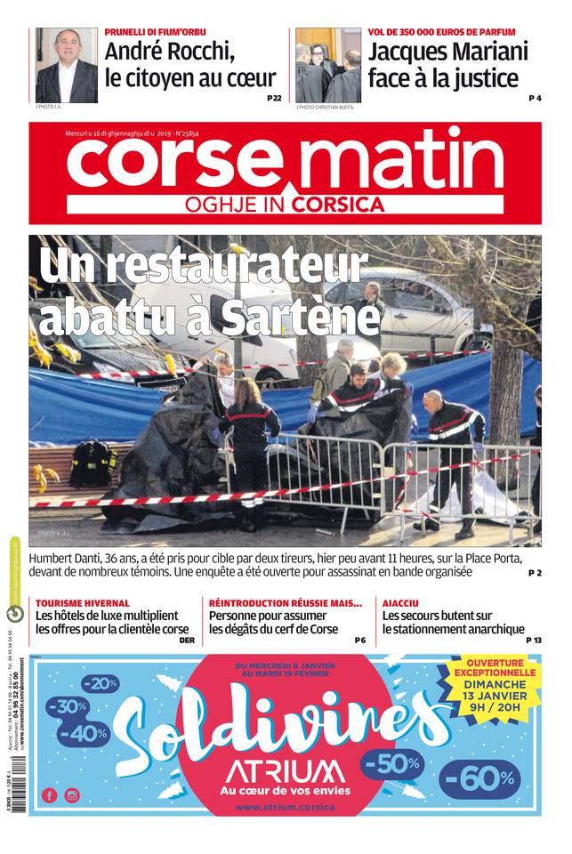 Corse Matin île 16 janvier 2019 Corse Matin île du 16 janvier 2019