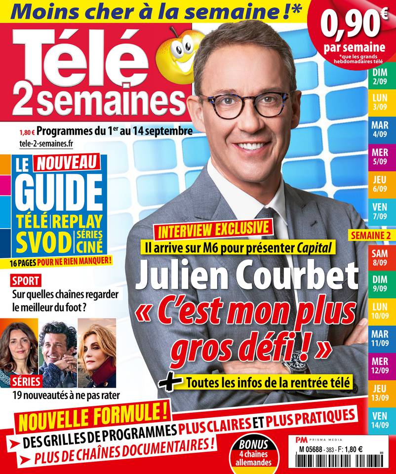 Télé 2 Semaines 27 août 2018 Télé 2 Semaines N°383 du 27 août 2018 à télécharger sur iPad