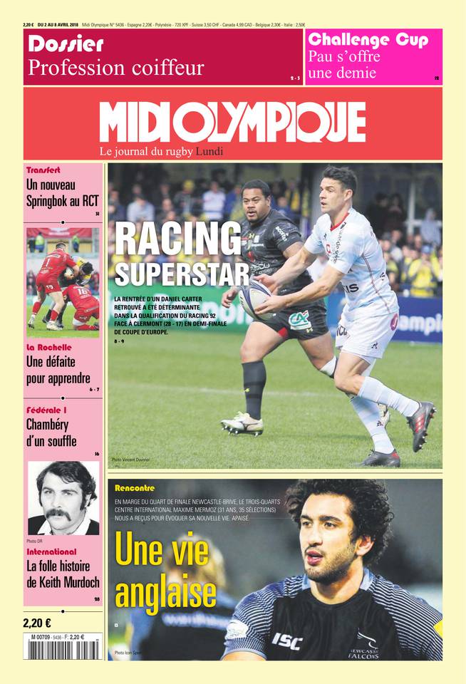 Midi Olympique Rouge 02 avril 2018 Midi Olympique Rouge N°5436 du 02 avril 2018 à télécharger sur iPad