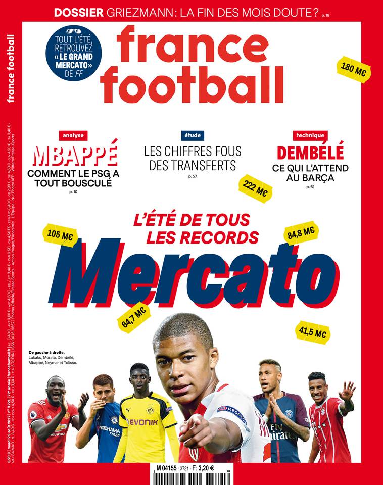 France Football 29 août 2017 France Football du 29 août 2017 à télécharger sur iPad