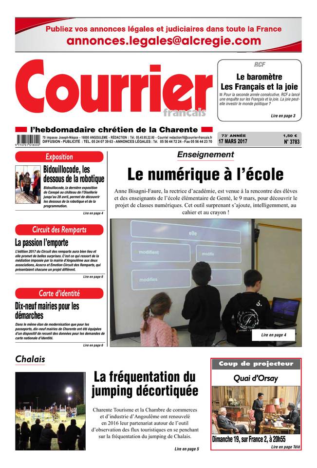 Courrier Français 17 mars 2017 Courrier Français du 17 mars 2017 à télécharger sur iPad