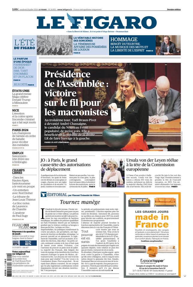 Le Figaro édition Numérique Du 19 Juillet 2024