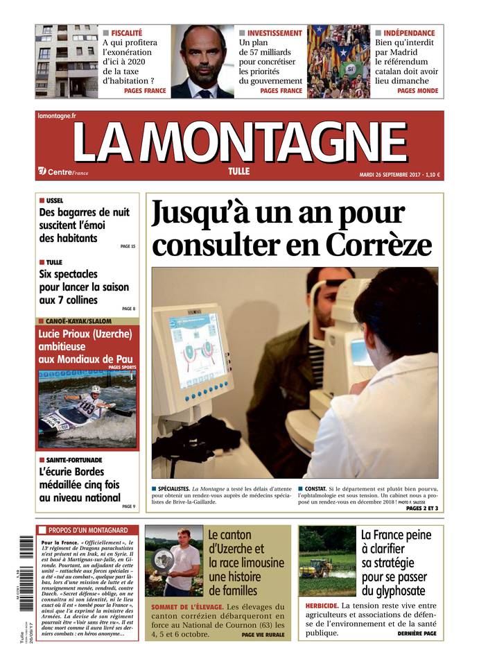La Montagne 26 septembre 2017 Abonnement La Montagne Pas Cher avec le BOUQUET INFO ePresse.fr