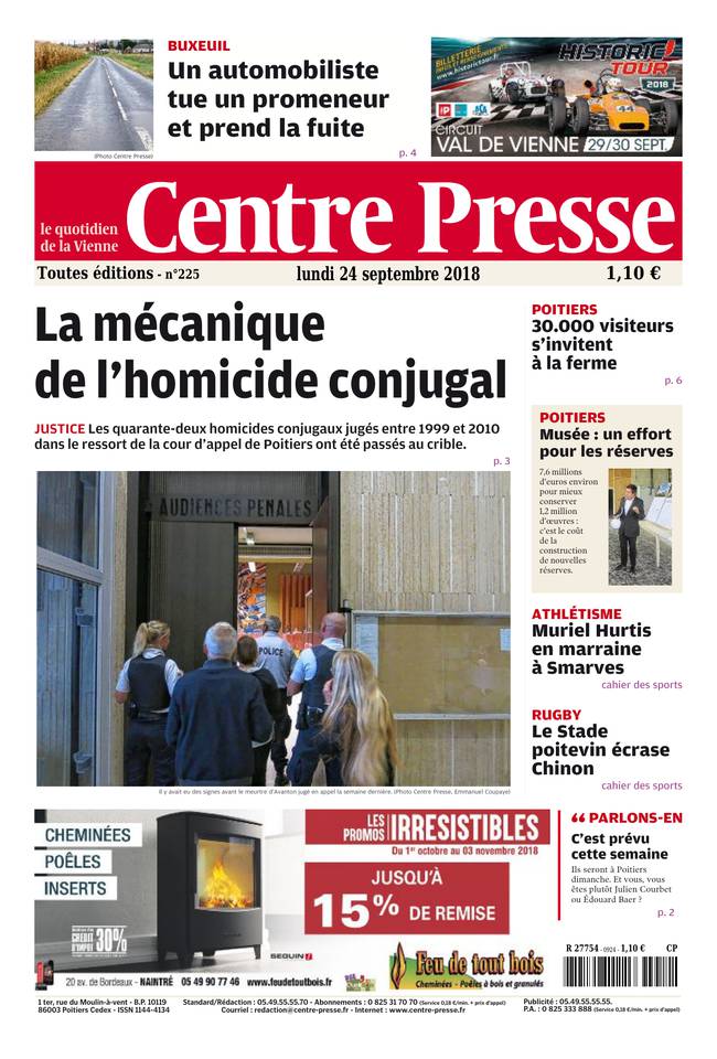 Centre Presse 24 septembre 2018 Abonnement Centre Presse Pas Cher avec le BOUQUET INFO ePresse.fr