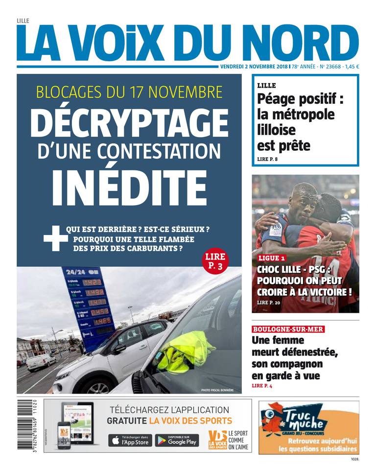 La Voix du Nord 02 novembre 2018 La Voix du Nord du 02 novembre 2018 à télécharger sur iPad