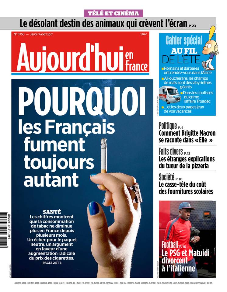 Aujourd'hui en France 17 août 2017 Abonnement Aujourd’hui en France Pas Cher avec le BOUQUET ePresse.fr