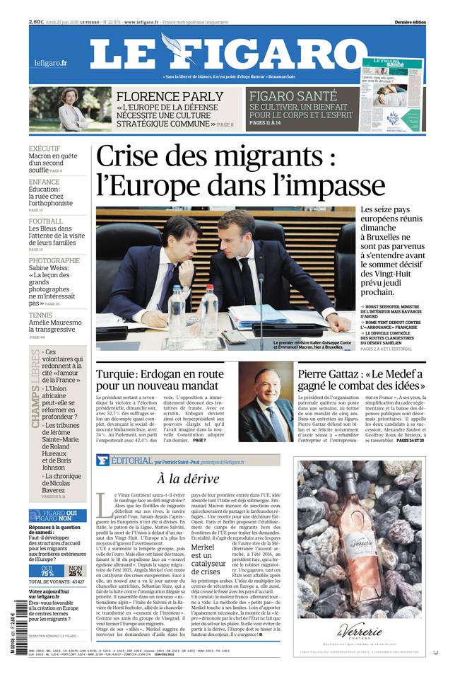 Le Figaro 25 juin 2018 Abonnement Le Figaro Pas Cher avec le BOUQUET INFO ePresse.fr