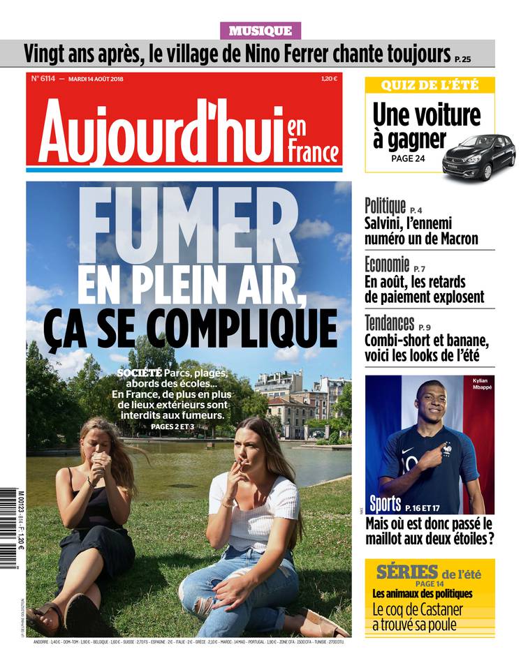 Aujourd'hui en France 14 août 2018 Aujourd'hui en France du 14 août 2018 à télécharger sur iPad