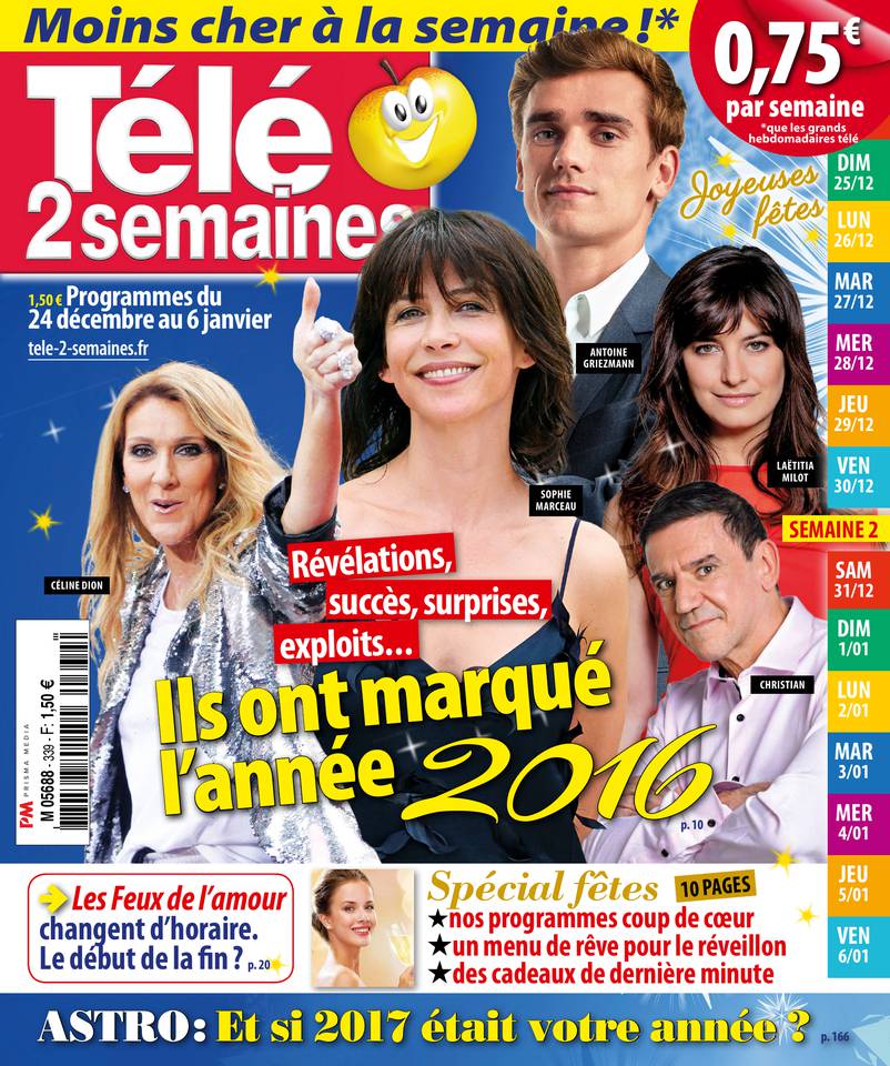 Télé 2 Semaines 19 décembre 2016 Télé 2 Semaines N°339 du 19 décembre 2016 à télécharger sur iPad