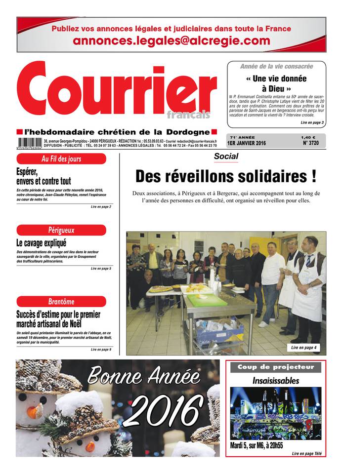 Courrier Français 01 janvier 2016 Courrier Français du 01 janvier 2016 à télécharger sur iPad