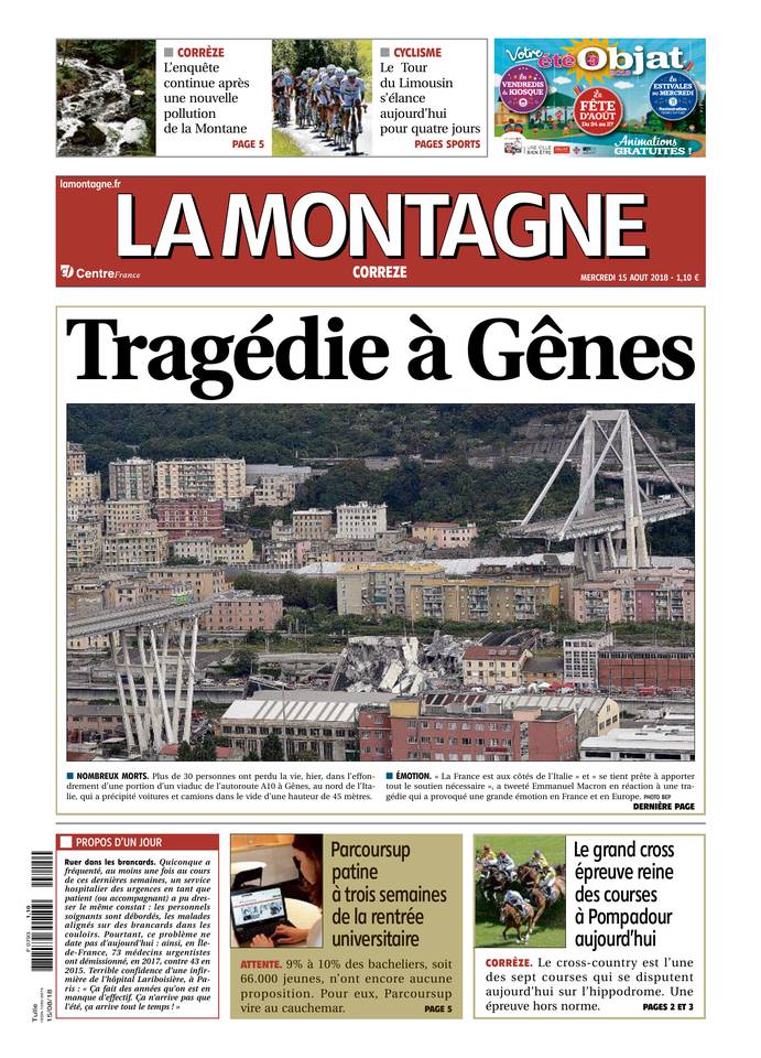 La Montagne 15 août 2018 Abonnement La Montagne Pas Cher avec le BOUQUET INFO ePresse.fr