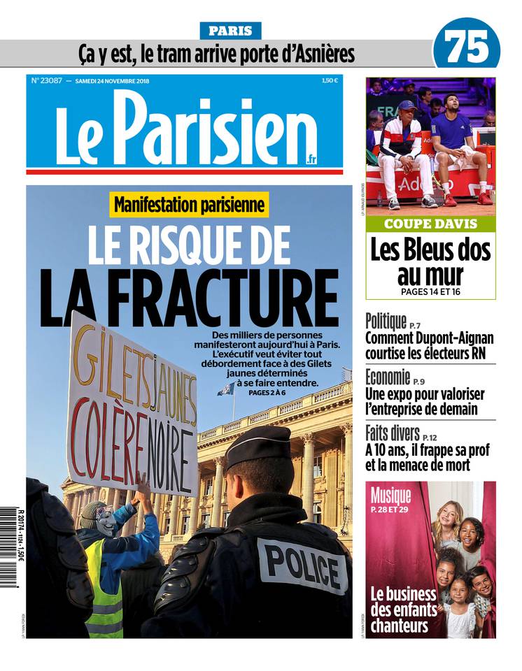 Le Parisien 24 novembre 2018 Le Parisien du 24 novembre 2018 à télécharger sur iPad