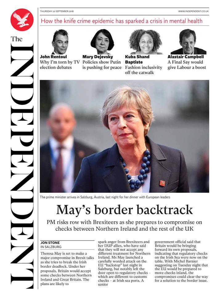 The Independent 20 septembre 2018 Abonnement The Independent Pas Cher avec le BOUQUET INFO ePresse.fr